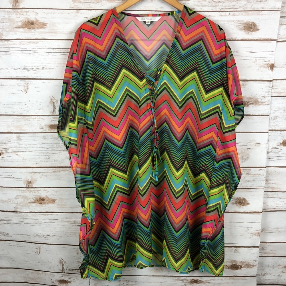 Ella Moss Caftan Style Swim Cover Up Size XS
